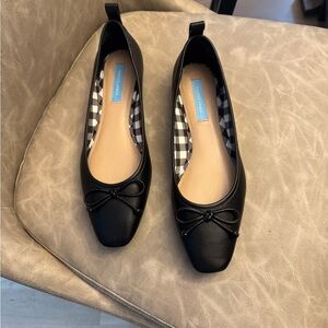 SOLD Draper James Black Flats with Bow Accent